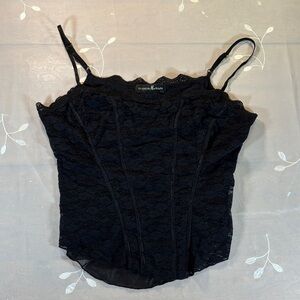 Guess by Marciano Black Lace Camisole Top Lingerie Transparent USA Woman Medium